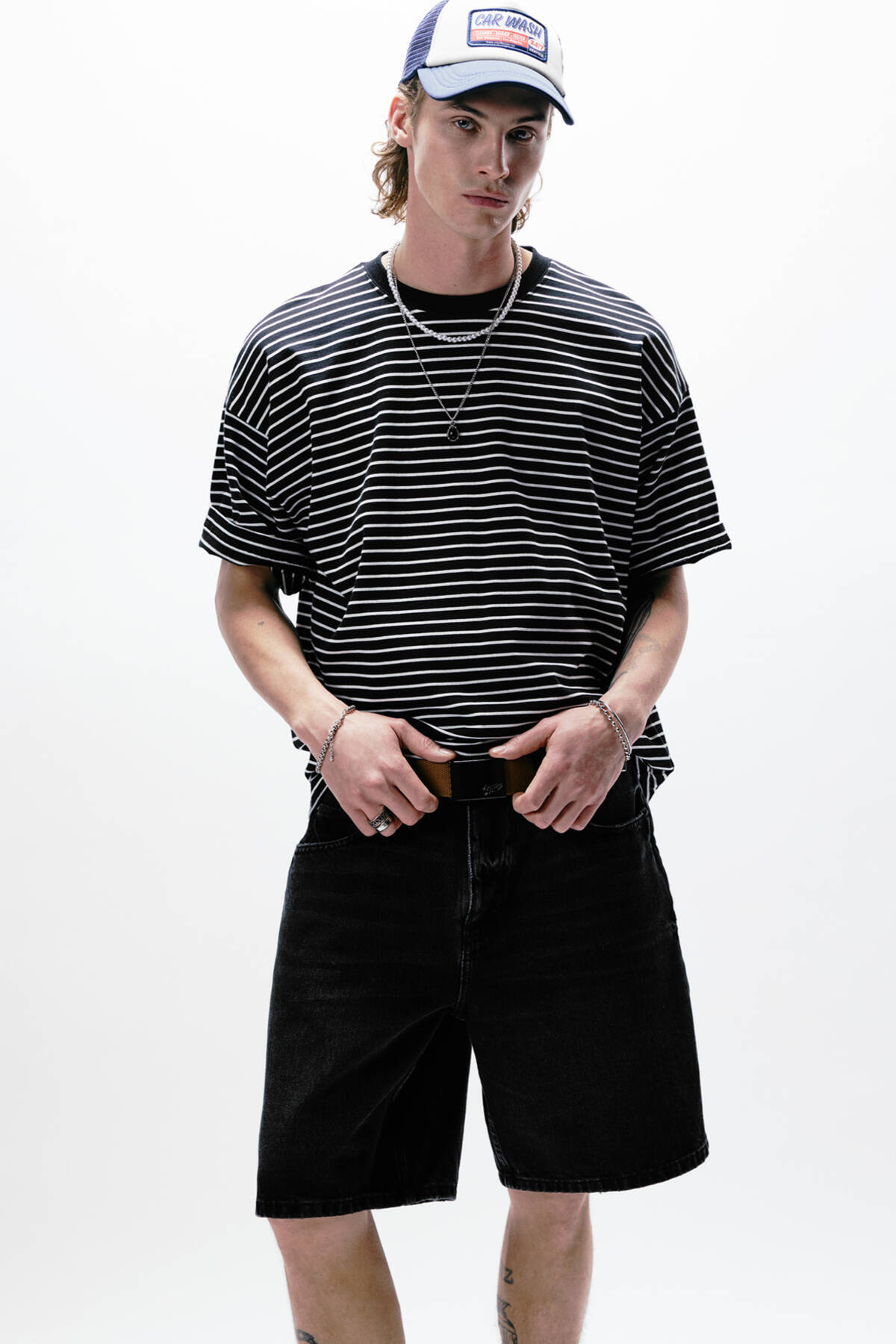 تصویر شلوارک مردانه فاق نرمال راسته | پول اند بیر Pull & Bear 3687514 