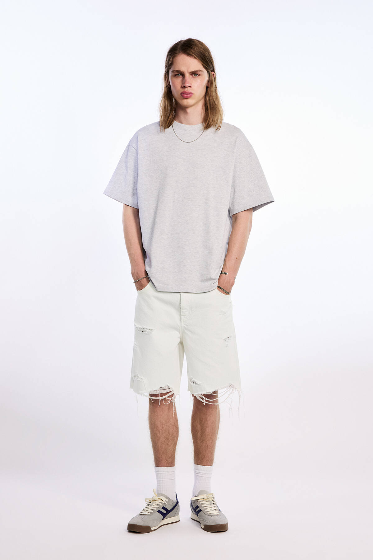 تصویر شلوارک مردانه فاق نرمال راسته | پول اند بیر Pull & Bear 3697502 